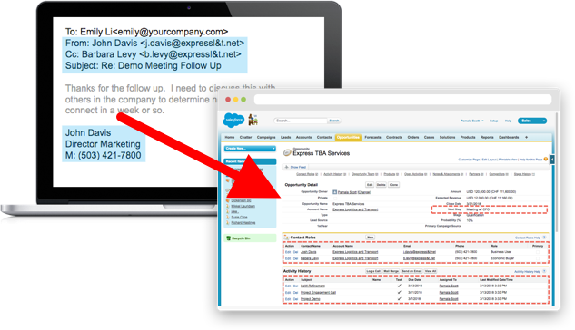 Automated Activity Capture for Salesforce or Dynamics